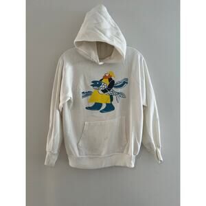 Vintage Hoodie Sweatshirt Cartoon Fisherman Graphic Size Medium JL